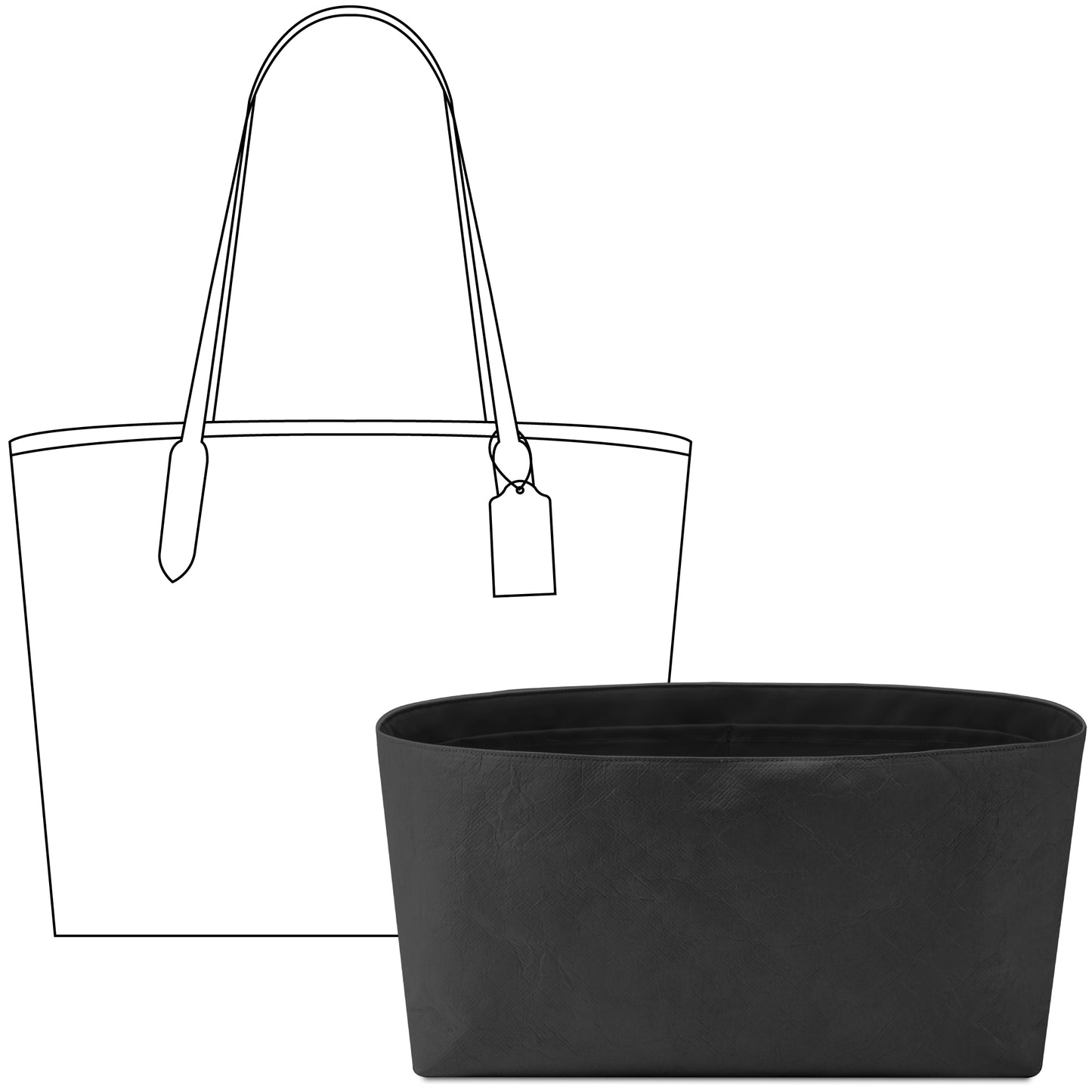 Handbag Organizer Insert for COACH City30( Matte Black)