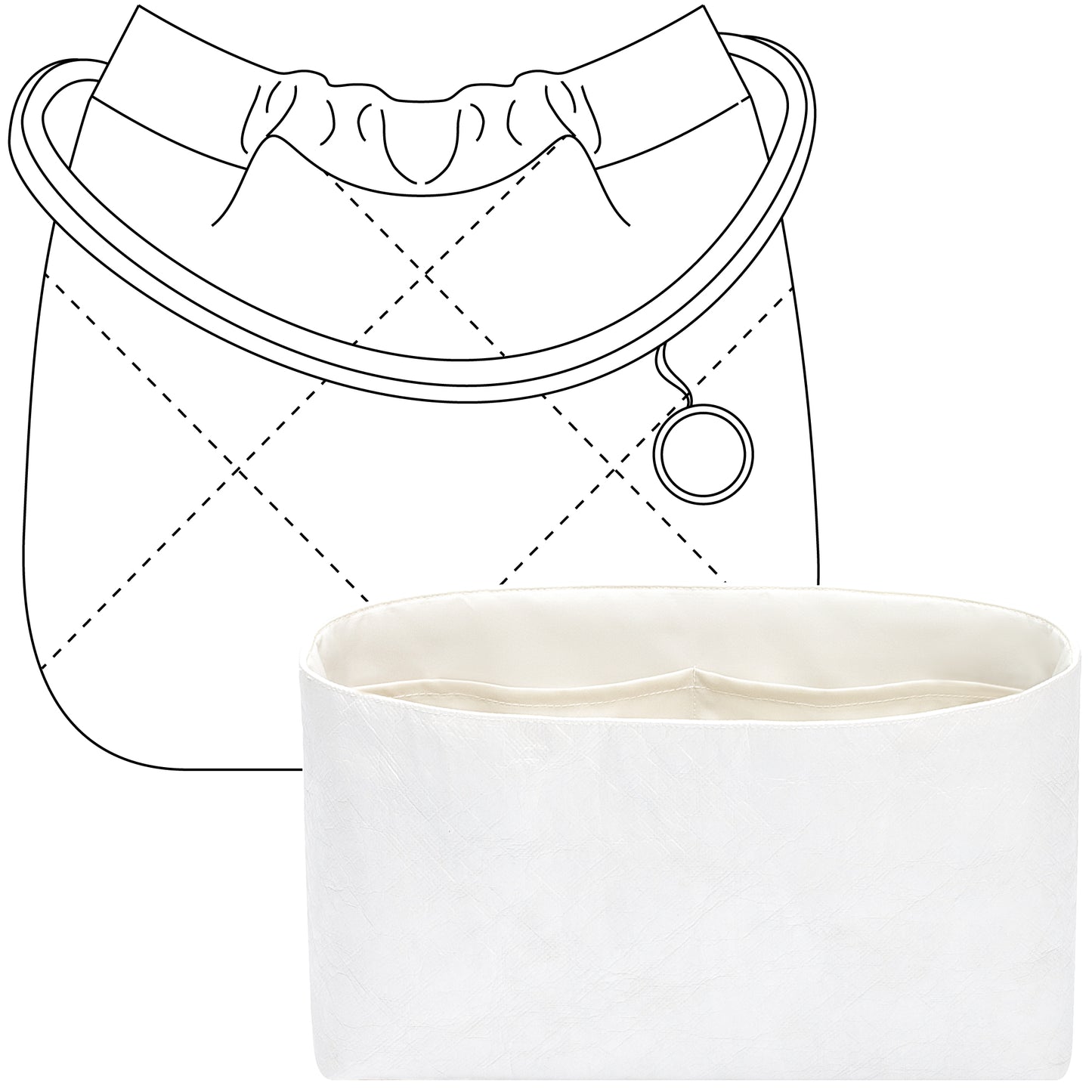 Handbag Organizer Insert for CHANEL 22Bag M( Craie)