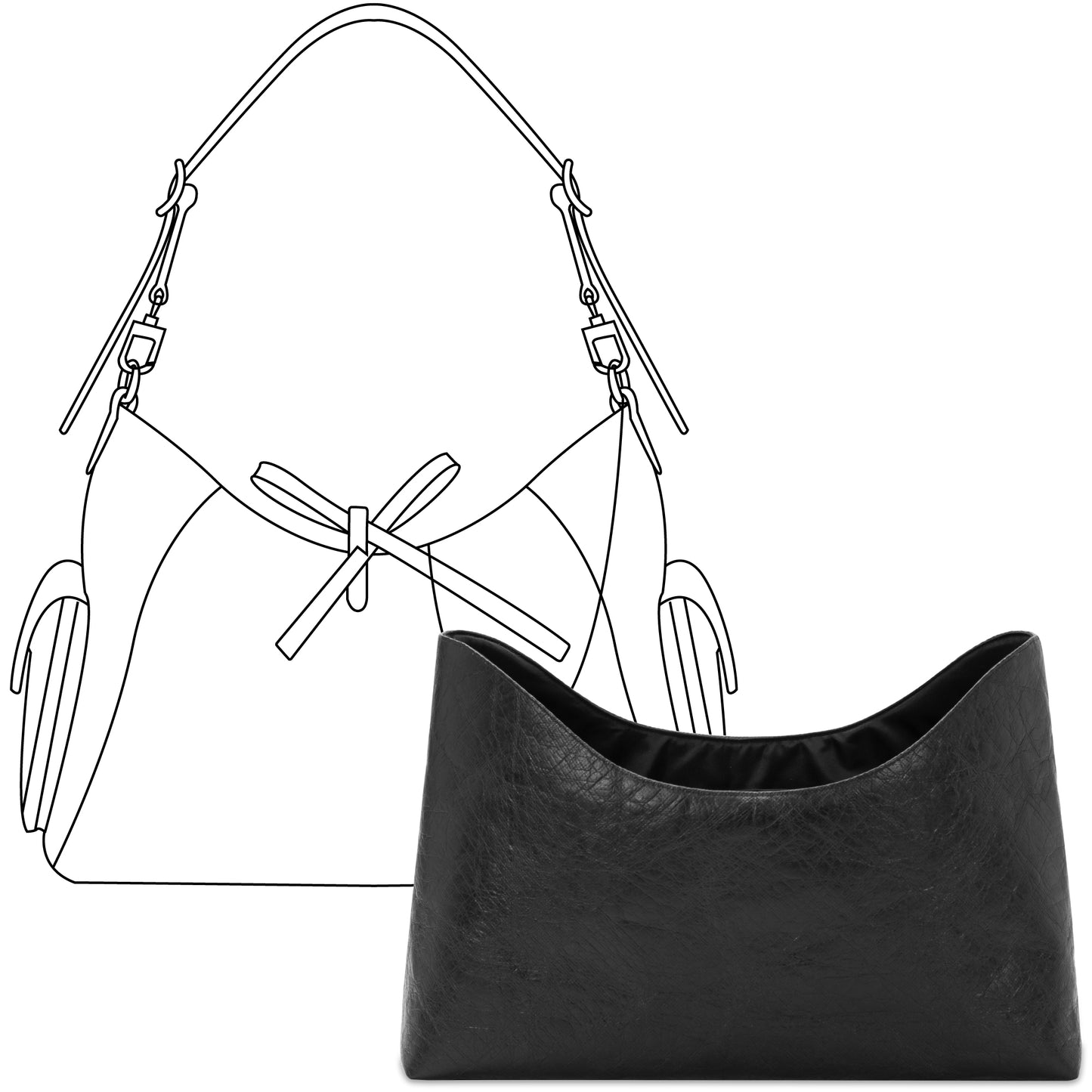 Handbag Organizer Insert for LV CarryAll Cargo Vibe PM Bag (Matte Black), Custom Fit Inside Premium