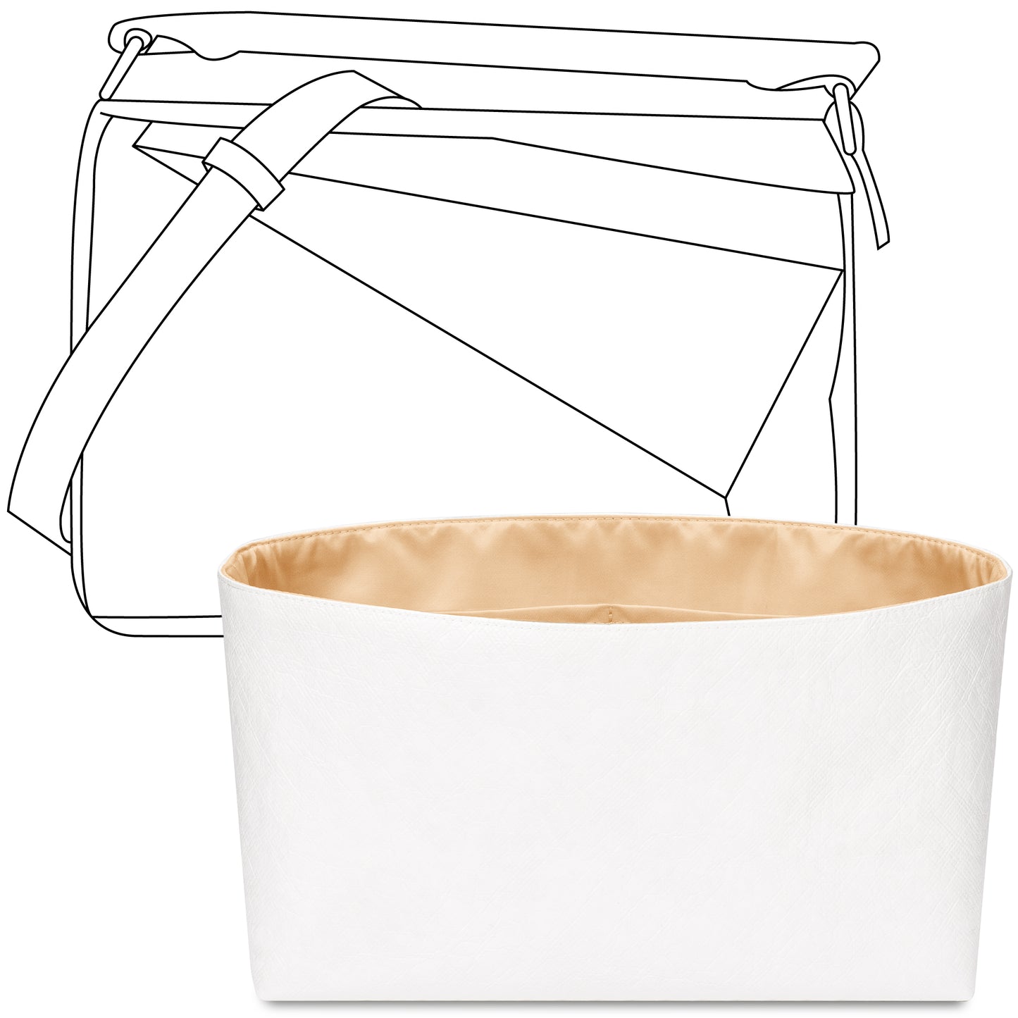 Handbag Organizer Insert for LOEWE Puzzle M( Vanile)