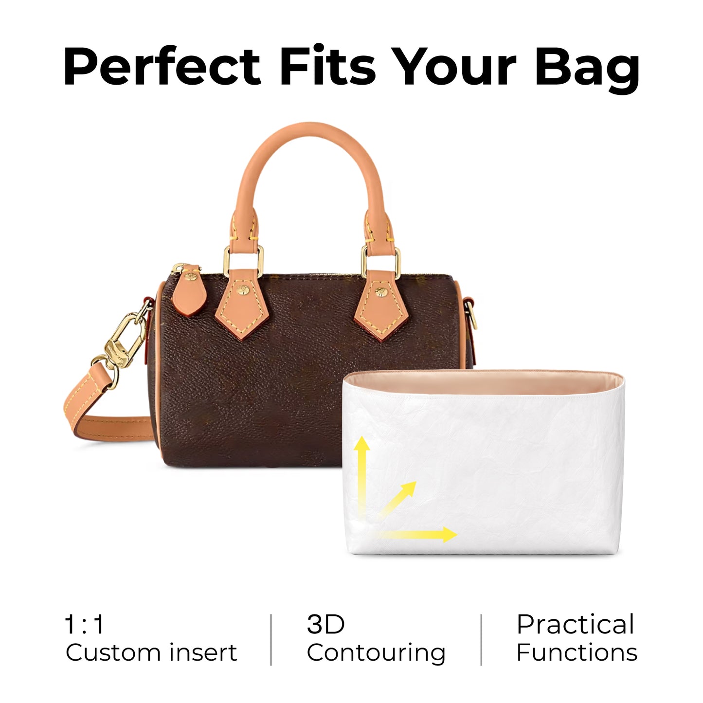 Handbag Organizer Insert for LV Speedy Nano( Vanile)