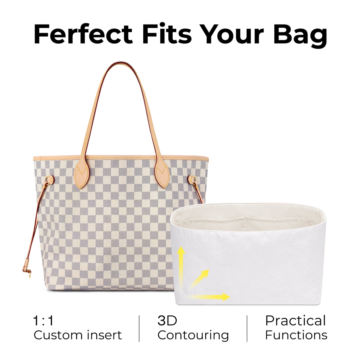 Handbag Organizer Insert for LV Neverfull M( Craie)