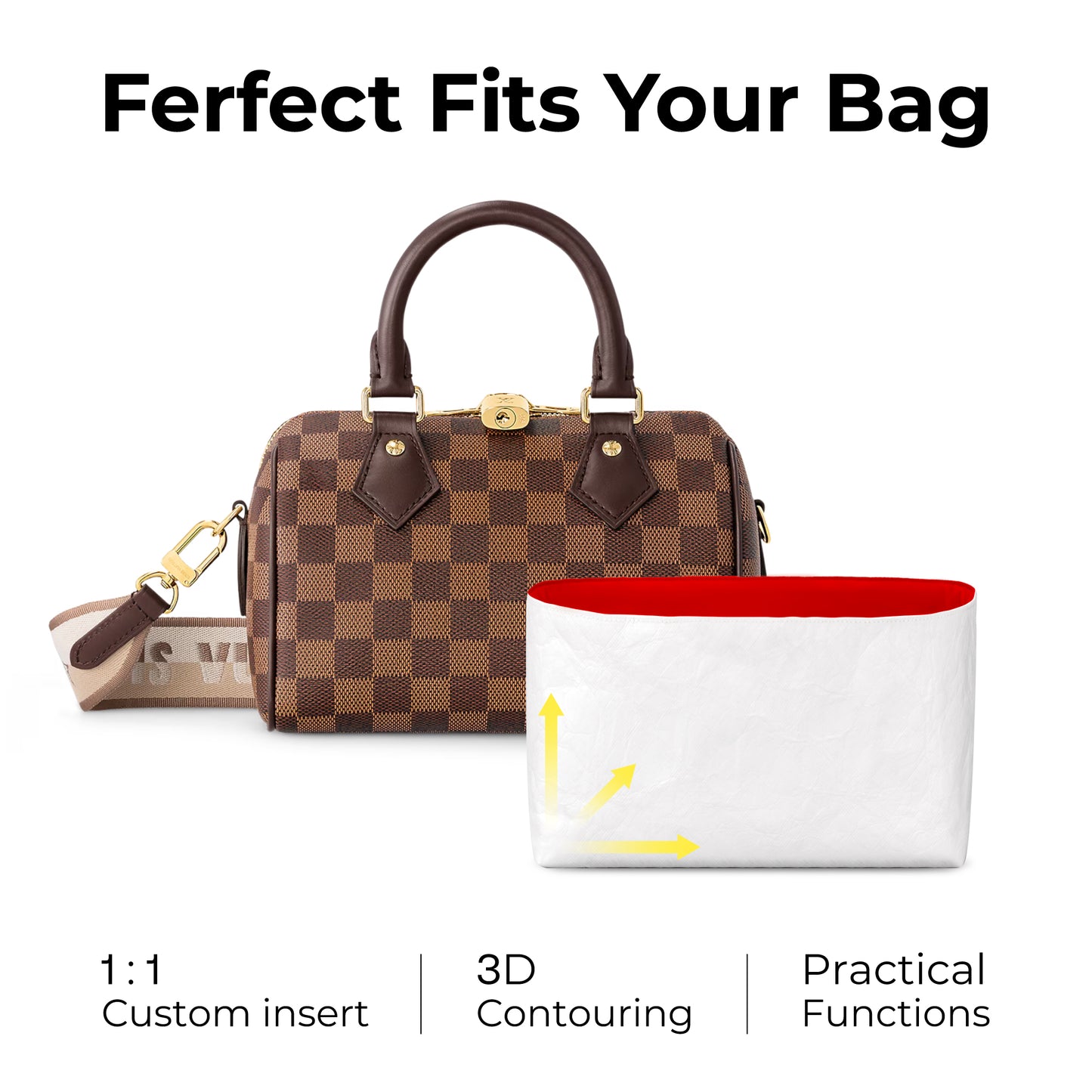 Handbag Organizer Insert for LV Speedy 20( Rogue Coeur )