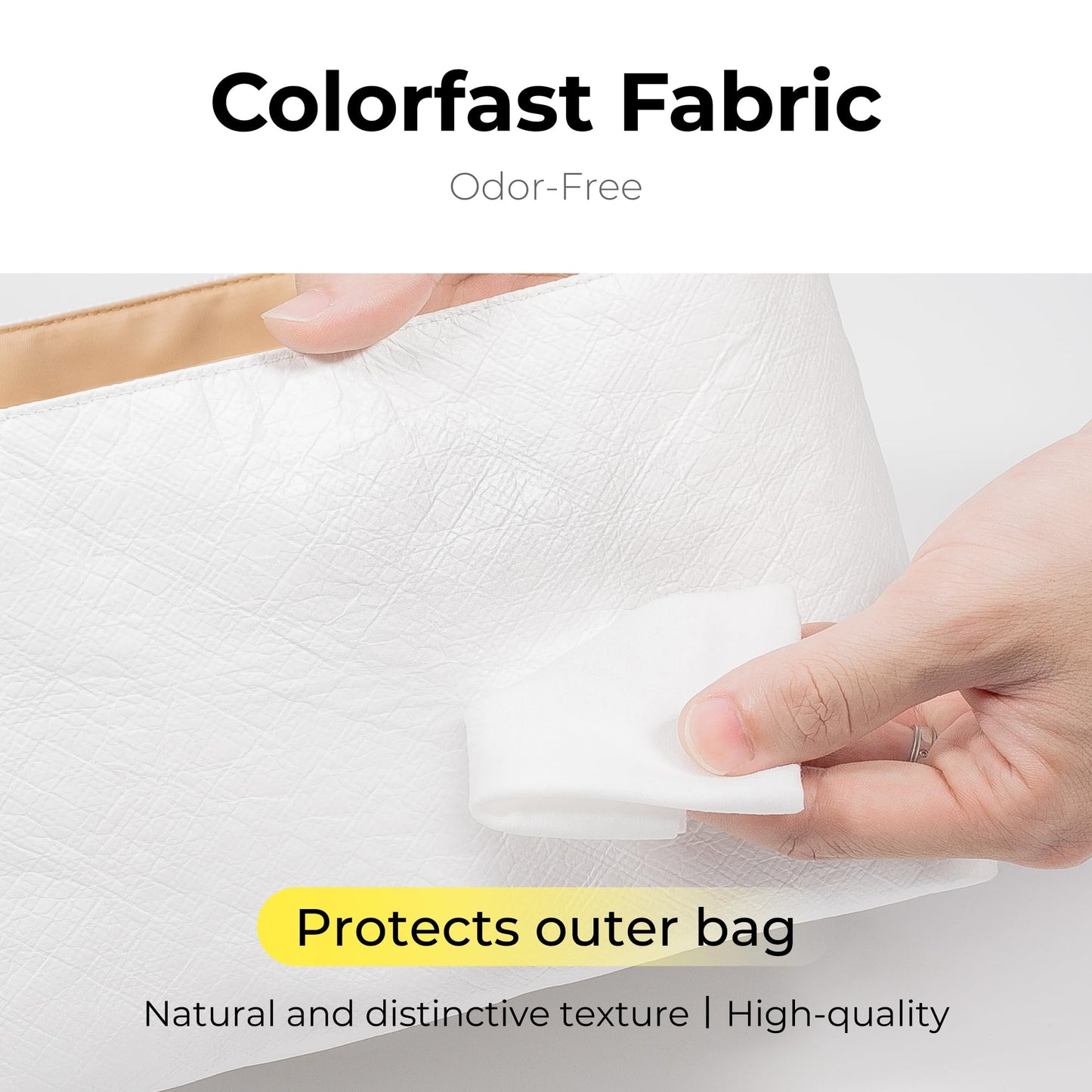 FANJI Project Tote Bag Organizer Insert for Ralph Lauren Large Emerie tote,Custom Fit Inside Premium Craie Lightweight Water Resistant Purse Insert with Zipper