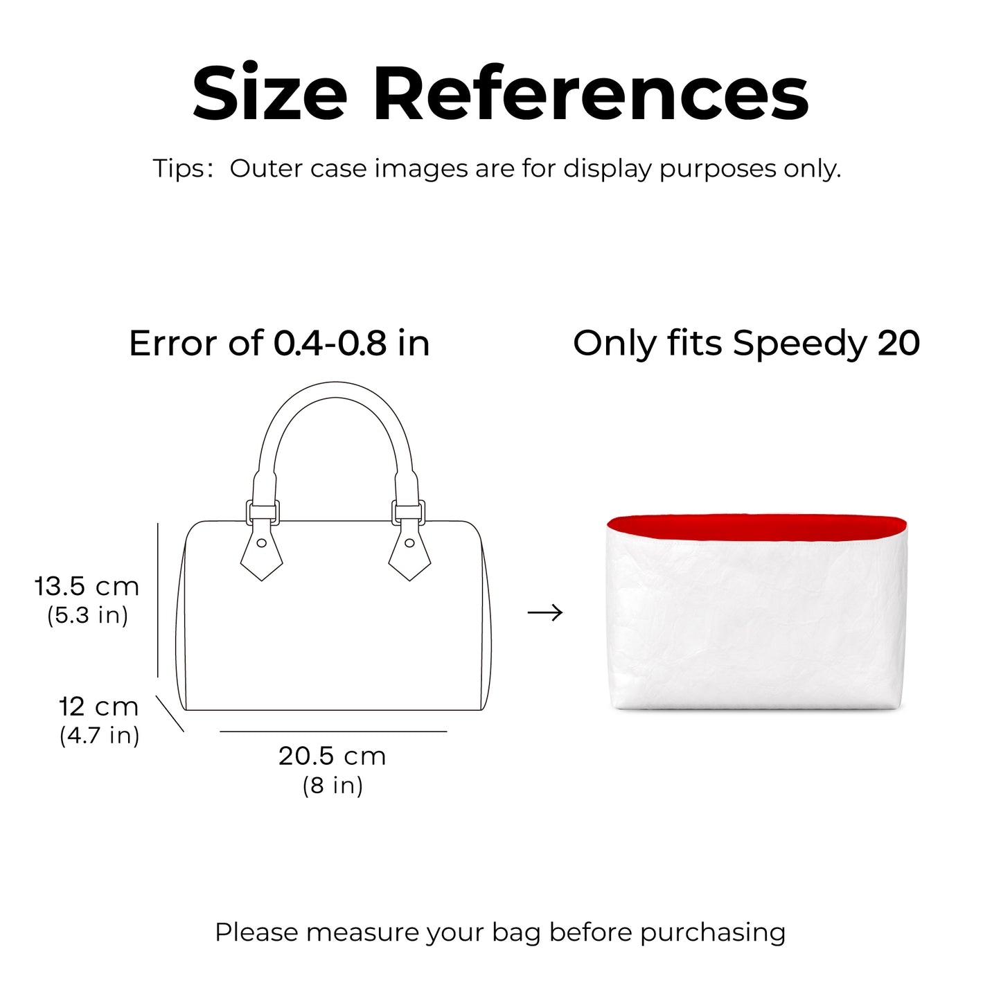 Handbag Organizer Insert for LV Speedy 20( Rogue Coeur )