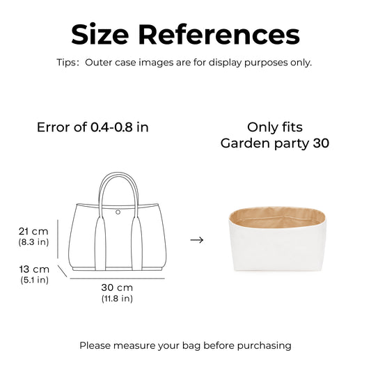 Handbag Organizer Insert for HERMES Garden Party 30( Vanile)