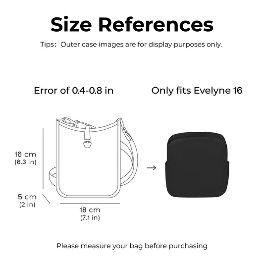 Handbag Organizer Insert for HERMES Evelyne16( Matte Black)