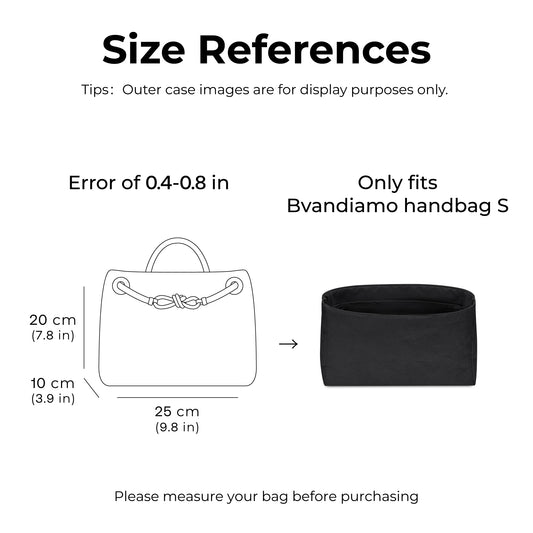 Handbag Organizer Insert for BV Andiamo Handbag S( Matte Black)