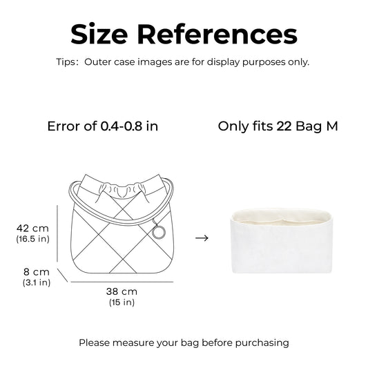 Handbag Organizer Insert for CHANEL 22Bag M( Craie)