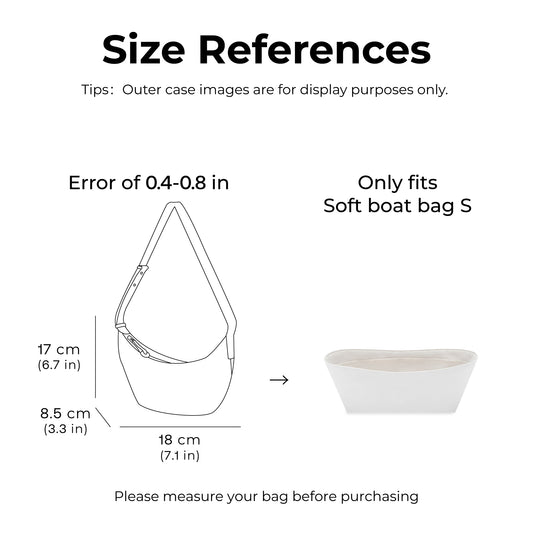 Handbag Organizer Insert for Songmont Soft boat bag S( Craie )