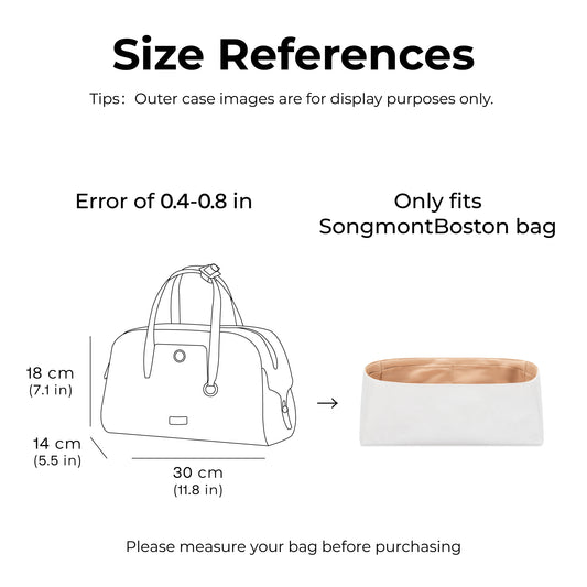 Handbag Organizer Insert for Songmont Boston( Vanile)