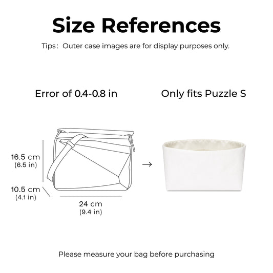 Handbag Organizer Insert for LOEWE Small Puzzle Fold Tote in Shiny Calfskin Bag( Craie)