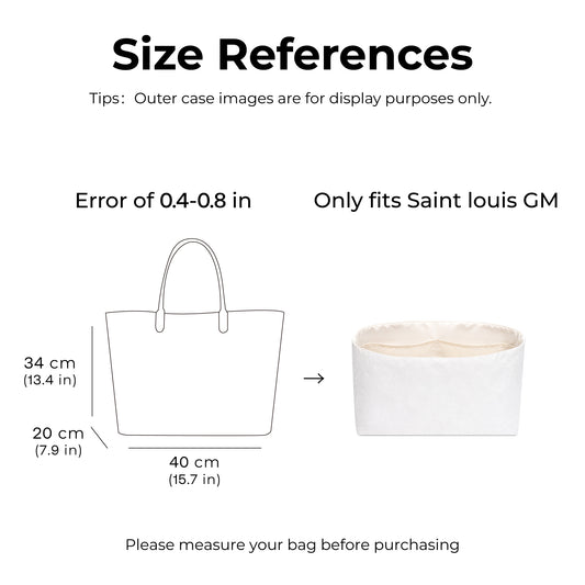 Tote Bag Organizer Insert for GOYARD Saint Louis GM Bag ( Craie )
