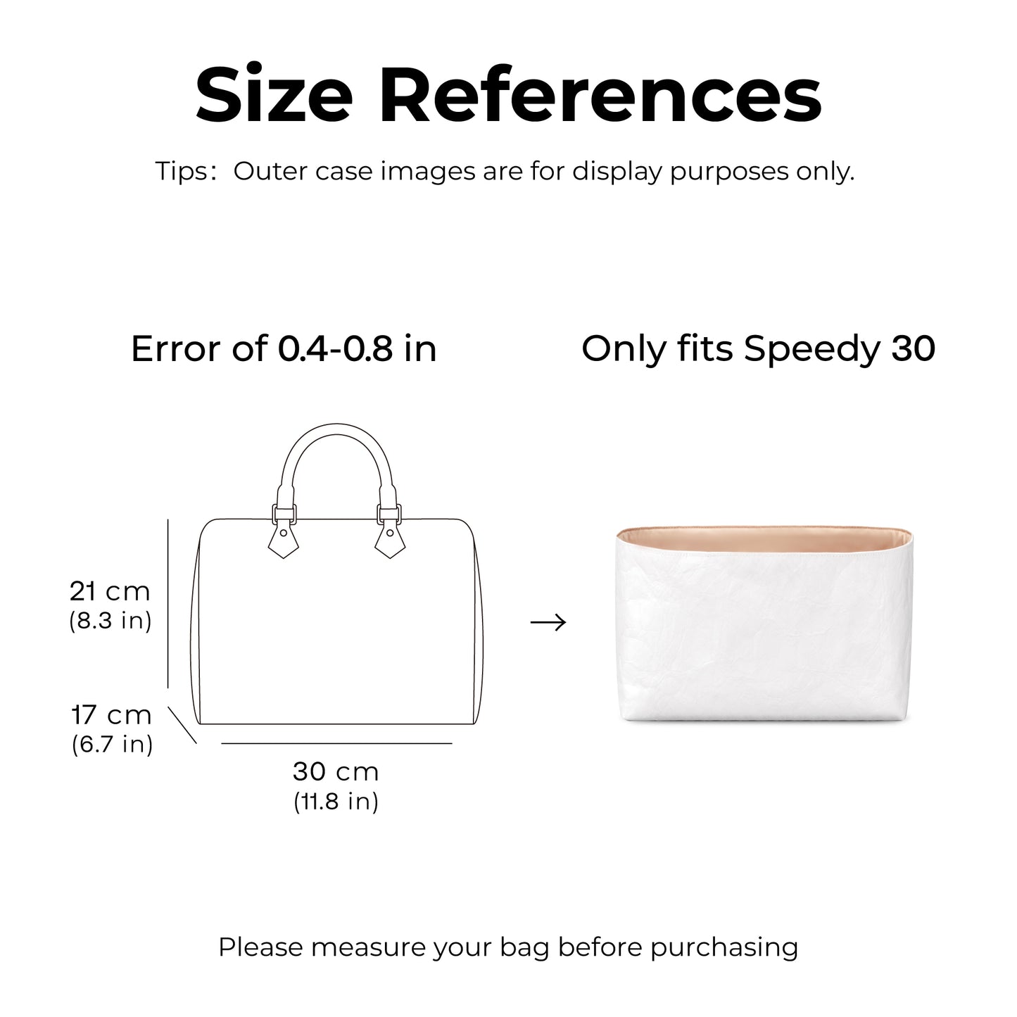 Handbag Organizer Insert for LV Speedy30( Vanile)