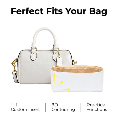 FANJI Project Tote Bag Organizer Insert for COACH Lacey18 Handbag, Custom Fit Inside Premium Vanile Lightweight WaterResistant Purse Insert