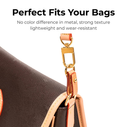 Luxury Bag Shoulder Strap Protective Clips-Anti-wear Buckle for Lv Diane Shoulder Strap,Premium Full-grain Leather Bag Hardware Protection