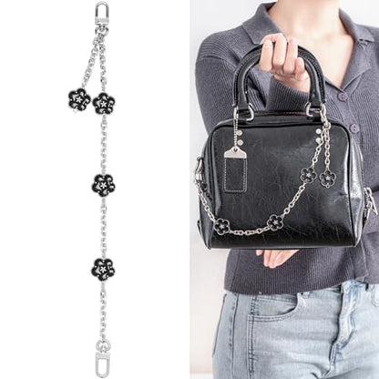 FANJI Project Tote Bag Chain for COACH Cube Rogue Handbag,Replacement Extension Chain for Purse Shoulder Bags Handle Bag Chain Straps Accessories(Black)