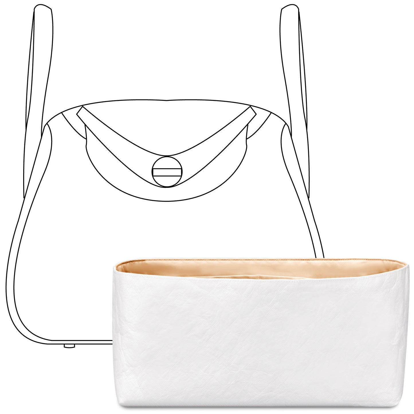 Handbag Organizer Insert for HERMES Lindy Mini( Vanile)