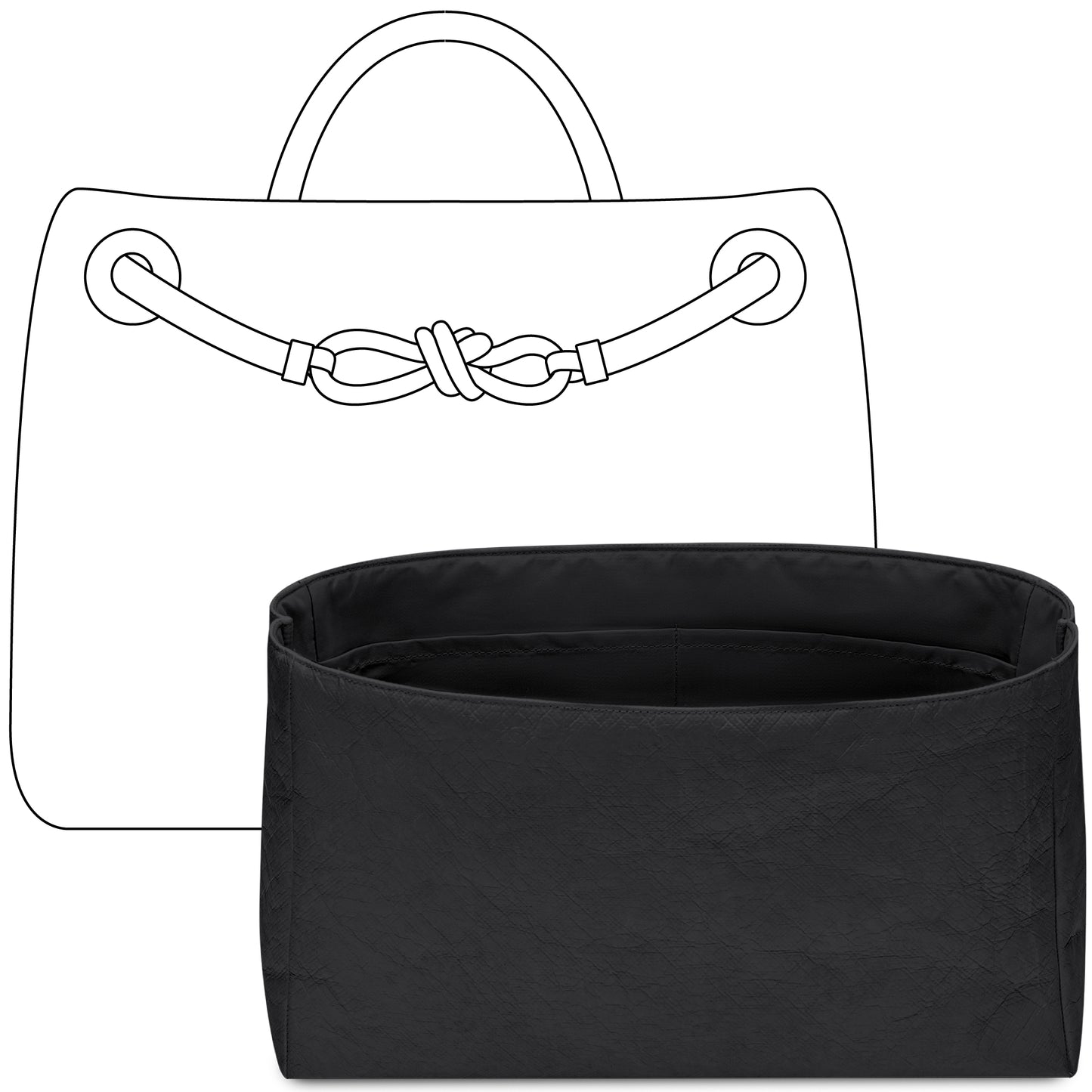 Handbag Organizer Insert for BV Andiamo Handbag S( Matte Black)