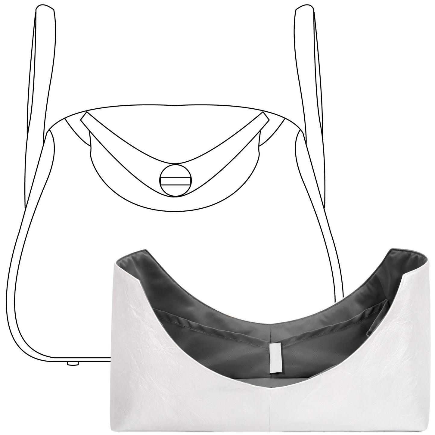 Handbag Organizer Insert for HERMES Lindy Mini( Slate Gray)