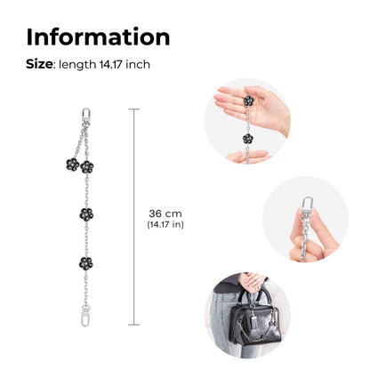 FANJI Project Tote Bag Chain for COACH Cube Rogue Handbag,Replacement Extension Chain for Purse Shoulder Bags Handle Bag Chain Straps Accessories(Black)