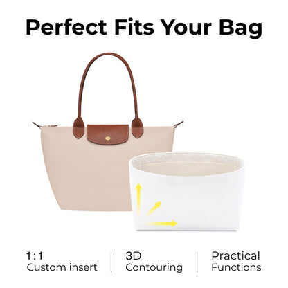 Handbag Organizer Insert for Le Pliage Original M Tote Bag( Craie)