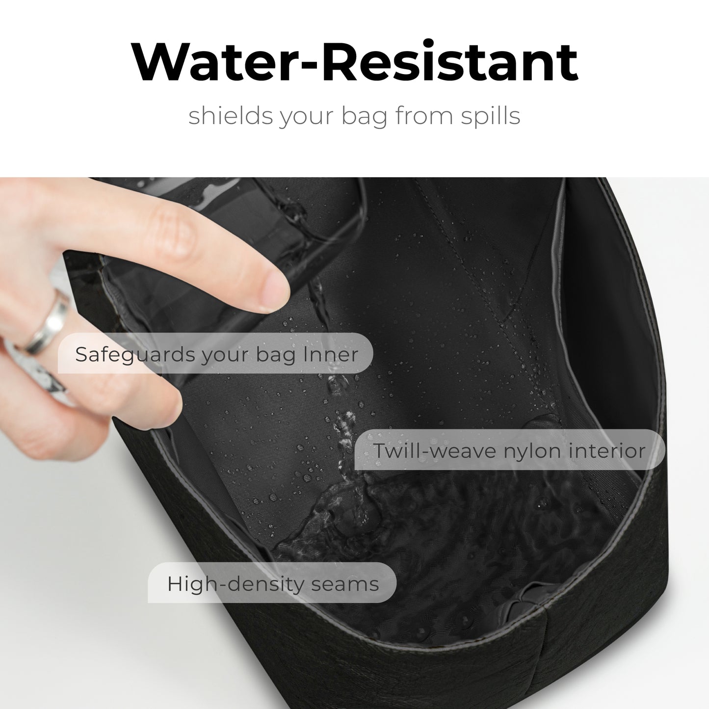 Handbag Organizer Insert for Le Pliage Original L Tote Bag( Matte Black)