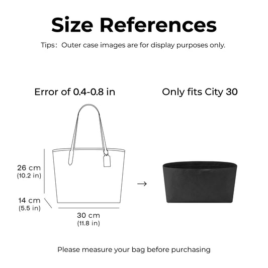 Handbag Organizer Insert for COACH City30( Matte Black)