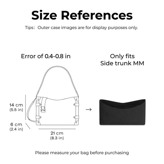 Handbag Organizer Insert for LV Side Trunk MM  ( Matte Black )