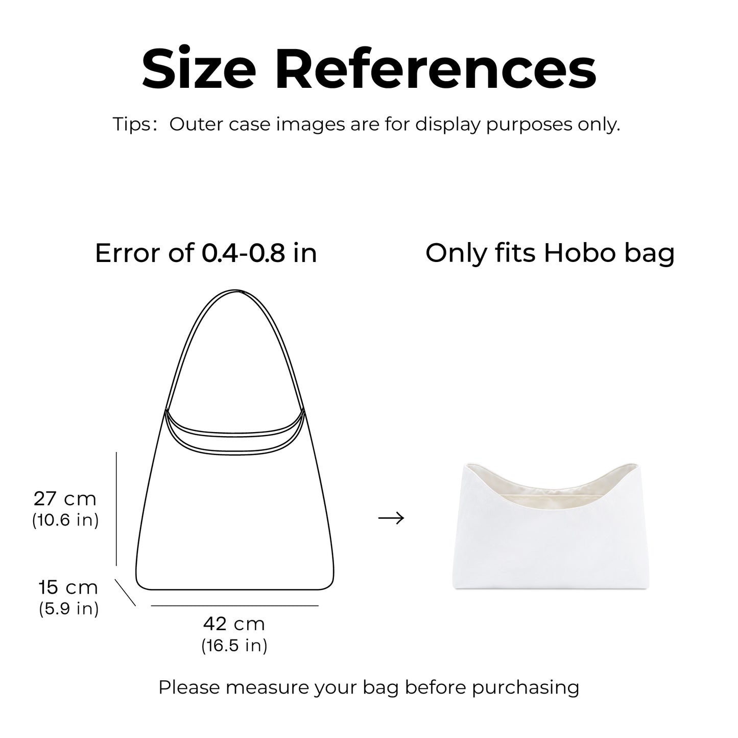 Handbag Organizer Insert for GOYARD Bohème Hobo Bag ( Craie )