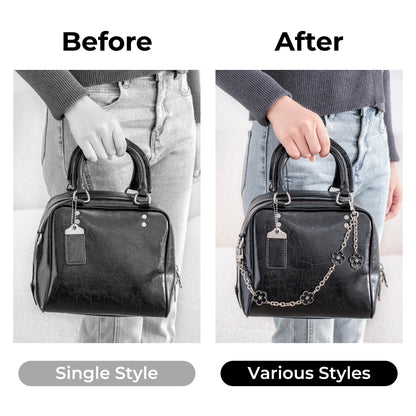 FANJI Project Tote Bag Chain for COACH Cube Rogue Handbag,Replacement Extension Chain for Purse Shoulder Bags Handle Bag Chain Straps Accessories(Black)