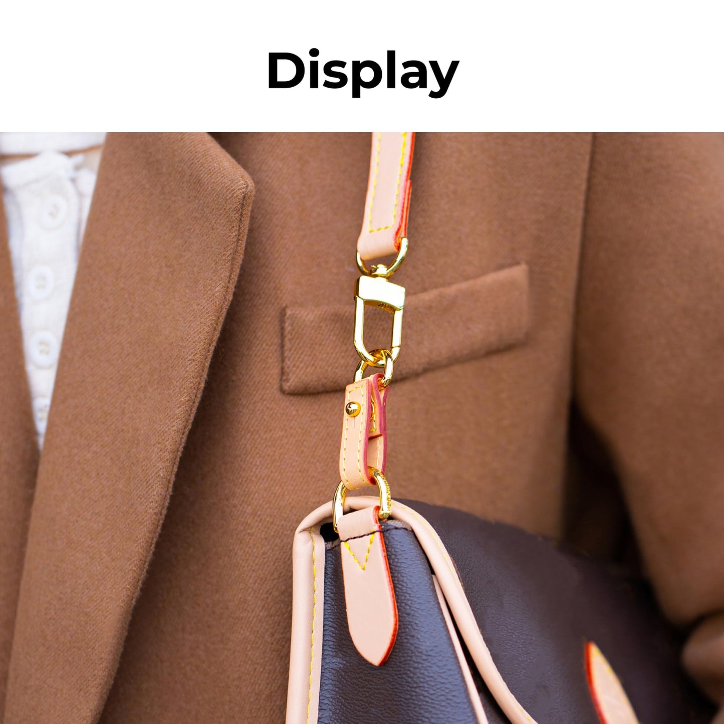 Luxury Bag Shoulder Strap Protective Clips-Anti-wear Buckle for Lv Diane Shoulder Strap,Premium Full-grain Leather Bag Hardware Protection