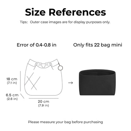 FANJI Project Bag Organizer Insert for CHANEL 22 Mini Handbag,and Premium Full Grain Leather Protection for 22 Bag