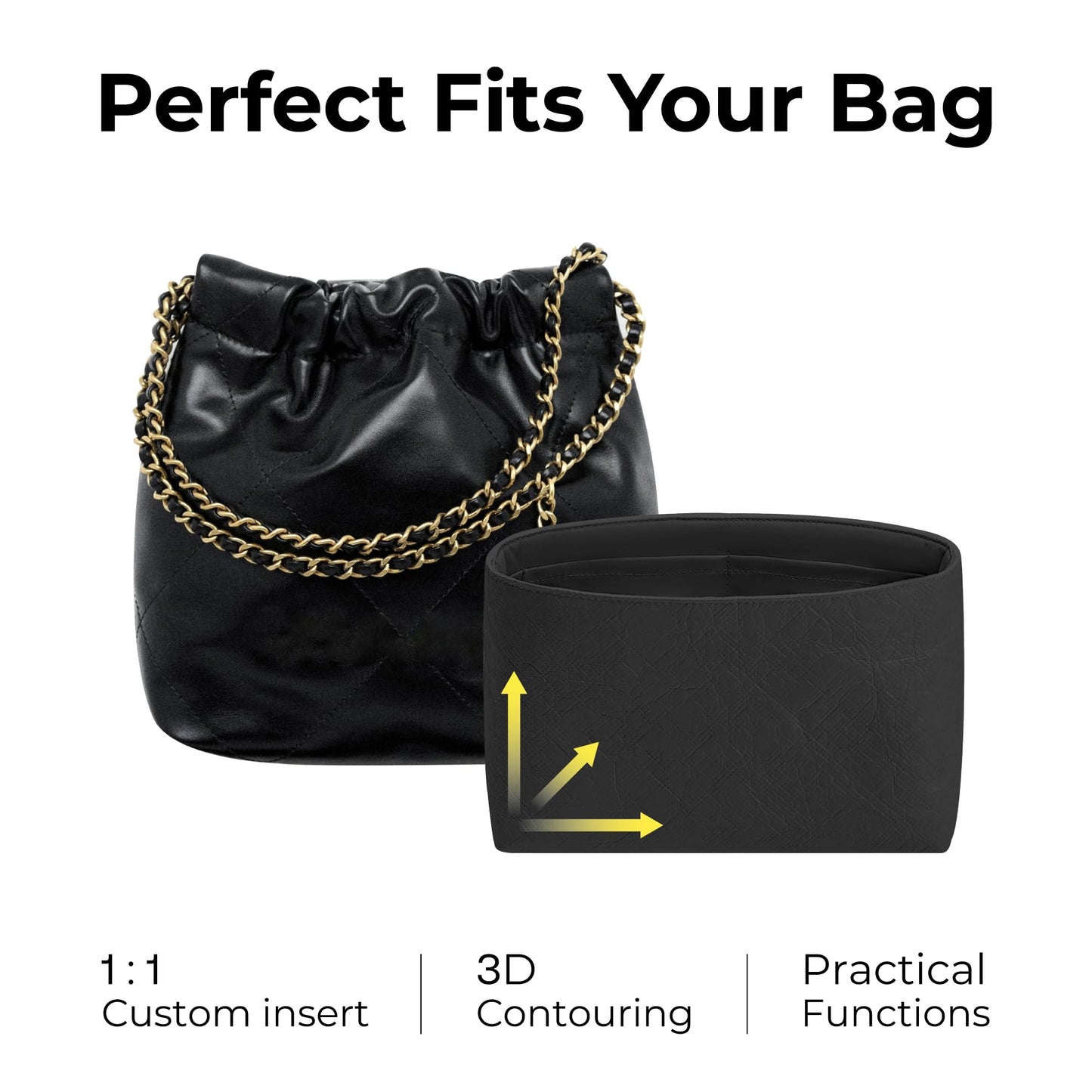FANJI Project Bag Organizer Insert for CHANEL 22 Mini Handbag,and Premium Full Grain Leather Protection for 22 Bag